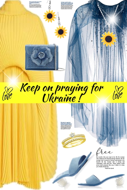 Pray for Ukraine- combinação de moda