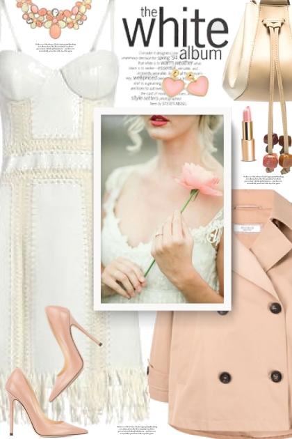 White dress and pink accesoires- Combinazione di moda