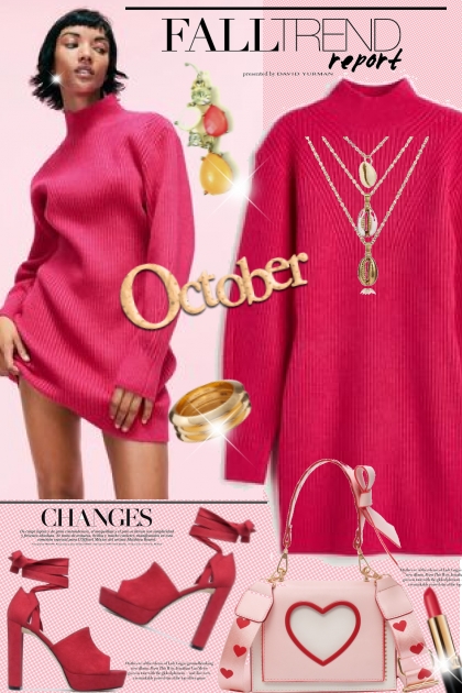 Pink sweater dress- Combinaciónde moda