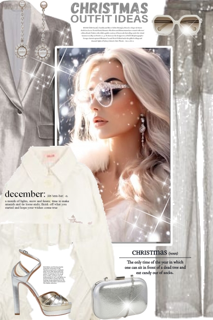 Silver & white Christmas outfit- Fashion set