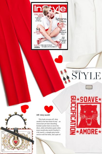 Red&White- combinação de moda