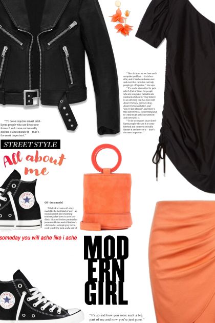 Black & Orange- combinação de moda