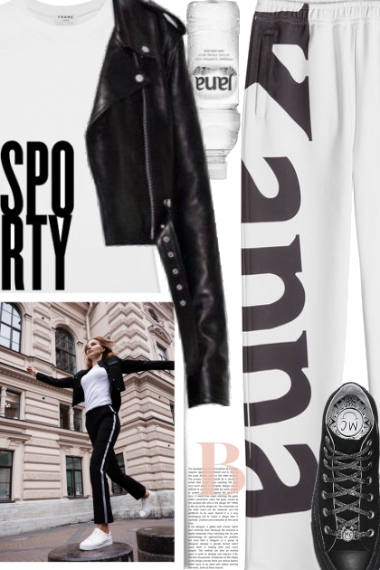 Sporty - black and white- combinação de moda