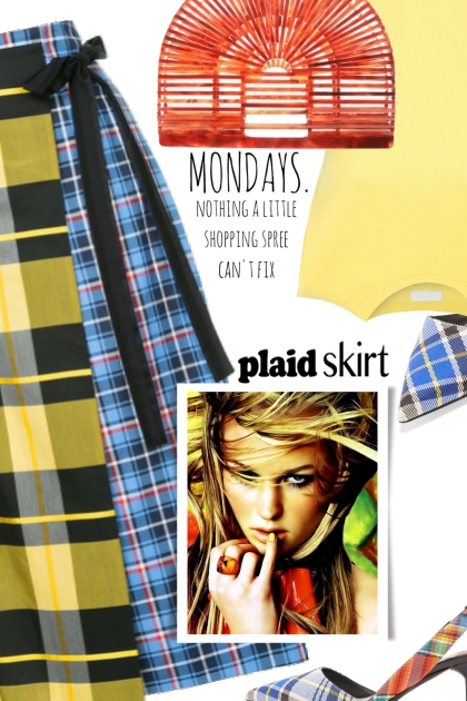 Plaid Skirt- combinação de moda