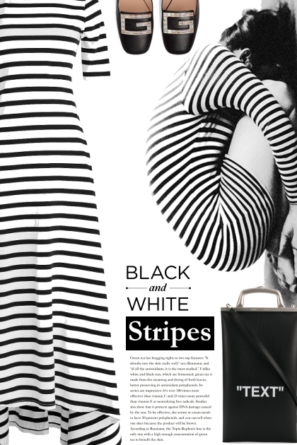 Black &amp; white print dress