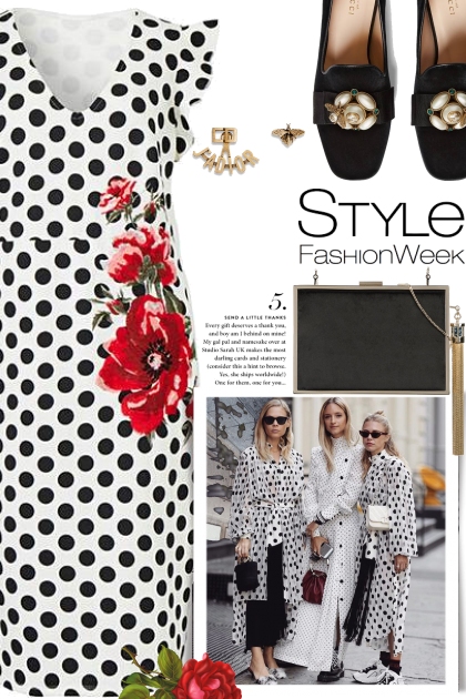 The Polka Dot Dress NYFW- combinação de moda