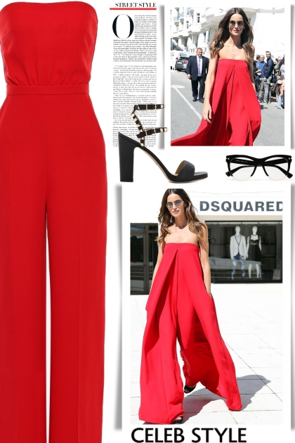 Izabel Goulart Red Valentino Jumpsuit Streetstyle - combinação de moda
