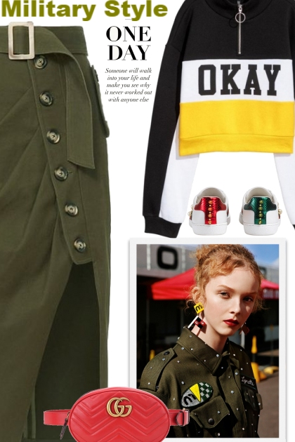 Military Skirt- combinação de moda