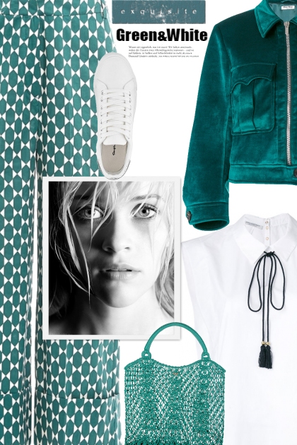 Green&White- Combinazione di moda