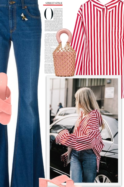 The oversized striped shirt- Модное сочетание