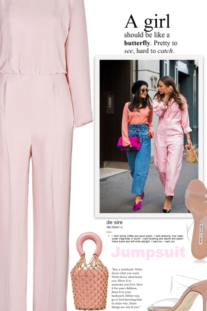 Pink Jumpsuit- combinação de moda