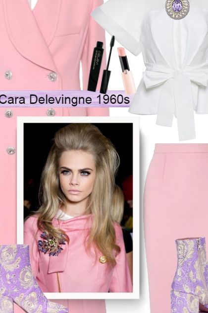 Cara Delevingne 1960s - Modekombination