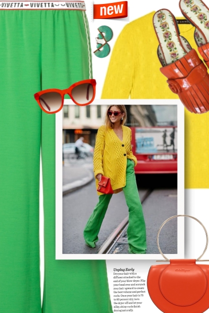 Green, red and yellow- Fashion set
