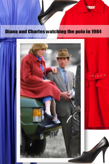 Diana and Charles watching the polo in 1984