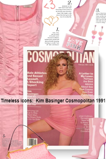  Timeless Icons: Kim Basinger Cosmopolitan 1991- Combinazione di moda