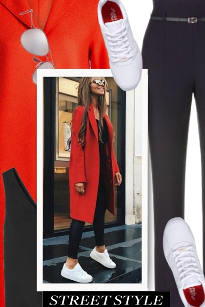 #fall #outfits women's red coat- Combinazione di moda