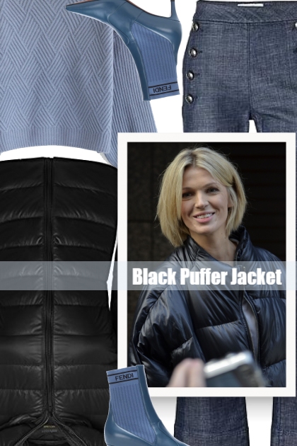  Black Puffer Jacket- combinação de moda