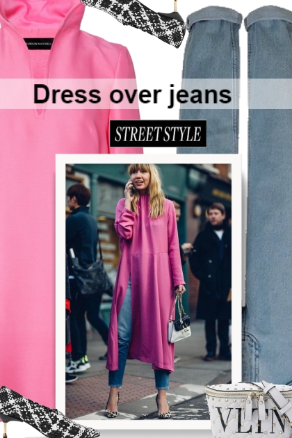 Dress over jeans 