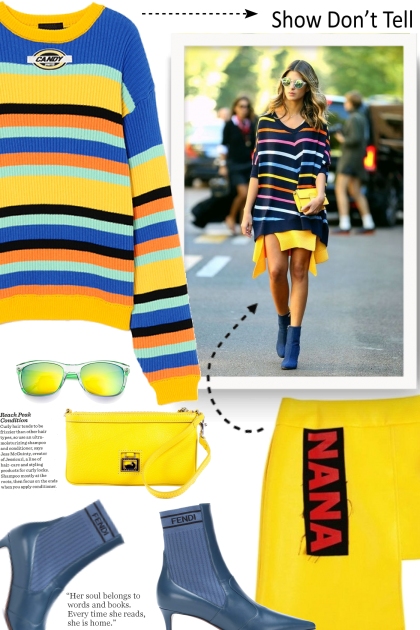 color block street style sweater- Fashion set