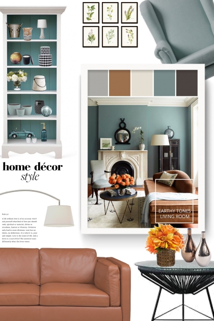 Earthy Tones Living Room- combinação de moda