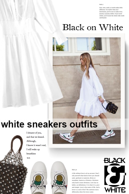 white sneakers outfits- combinação de moda