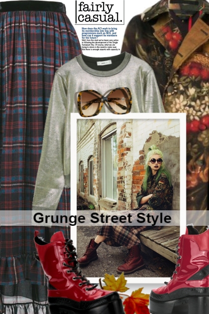 Grunge Street Style- Combinazione di moda
