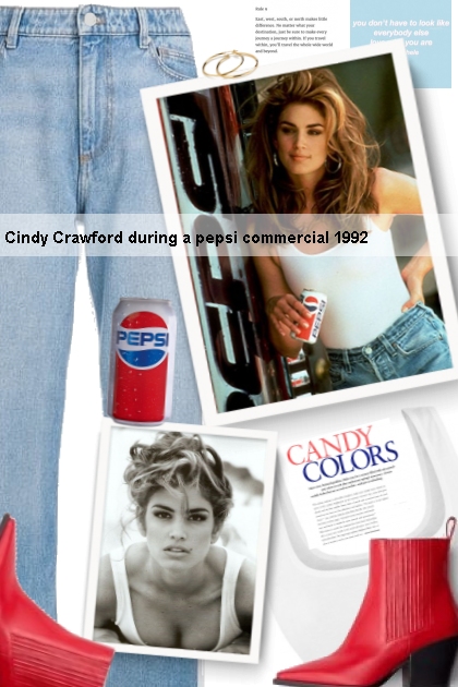 Cindy Crawford during a pepsi commercial 1992- Combinaciónde moda