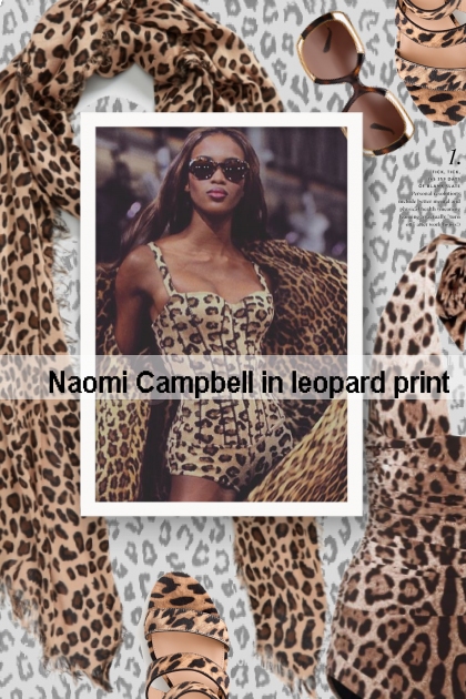 Naomi Campbell in leopard print- Combinazione di moda