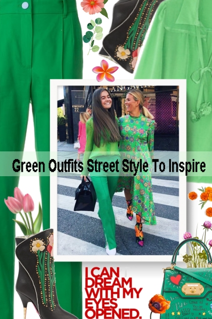  Green Outfits Street Style To Inspire- combinação de moda