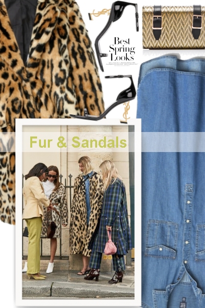 Fur &Sandals- Модное сочетание