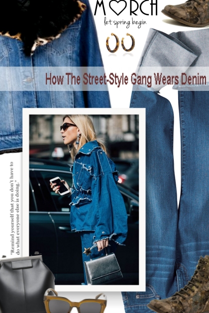 How The Street-Style Gang Wears Denim- Modna kombinacija