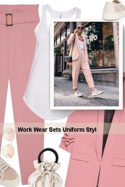 Work Wear Sets Uniform Styl- combinação de moda