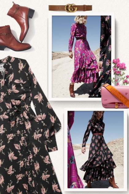 Black Boho Maxi Dress- Модное сочетание