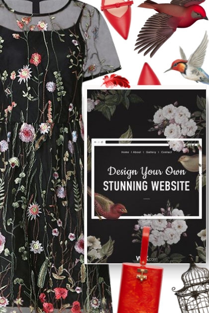  floral embroidered dress- combinação de moda