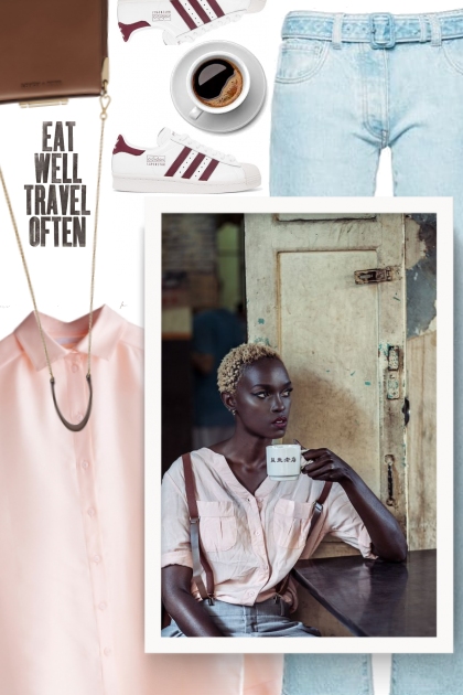 Eat well travel often- Combinazione di moda