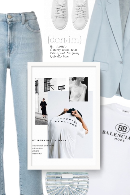 denim and white- Modekombination