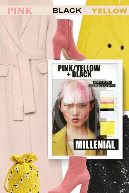 PINK YELLOW BLACK- Fashion set