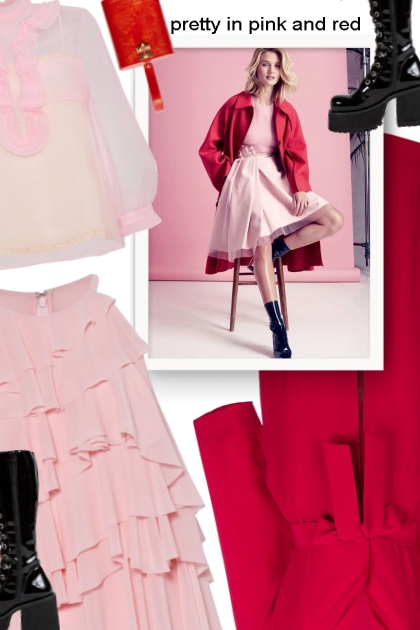 pretty in pink and red- Modna kombinacija