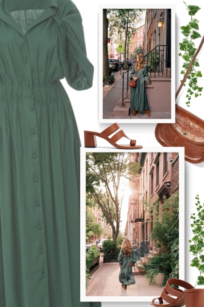 A Green Maxi Dress- combinação de moda