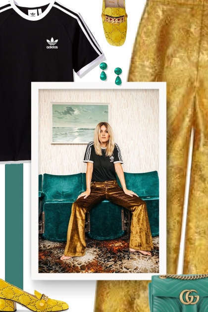 The Cool Way to Wear Gold Pants- combinação de moda