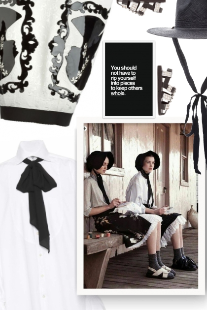 Vintage - Black and White- combinação de moda