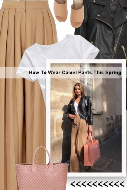 How To Wear Camel Pants This Spring- Combinaciónde moda