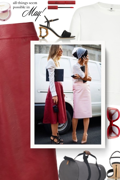 How To Wear: Midi Leather Skirts- Fashion set