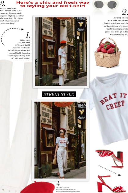 Here's a chic and fresh way to styling your old t-- Fashion set