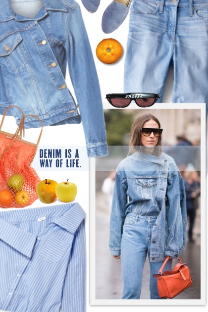 denim look- Combinazione di moda