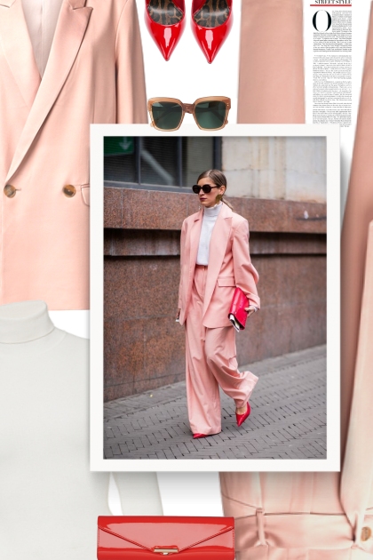 Suit - Peach and Red- Fashion set