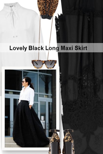 Lovely Black Long Maxi Skirt- コーディネート