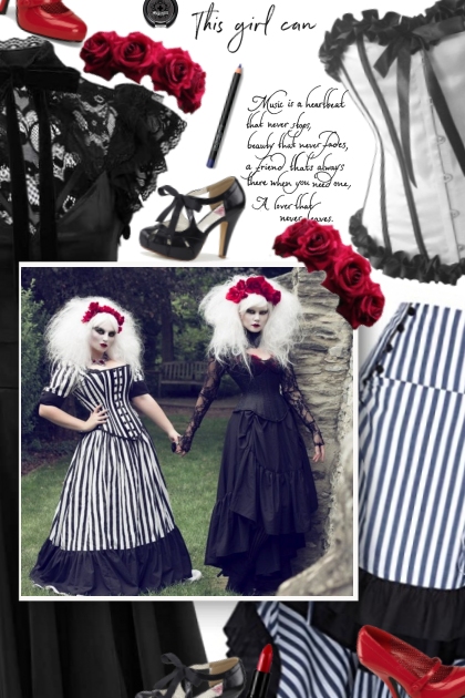 Victorian Gothic Corset Dress- Modna kombinacija