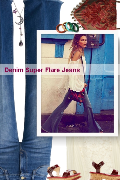 Denim Super Flare Jeans- Combinaciónde moda