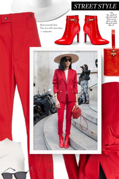  Looks All Red- Combinazione di moda